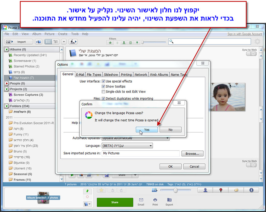 פיקסה בעברית Picasa 3